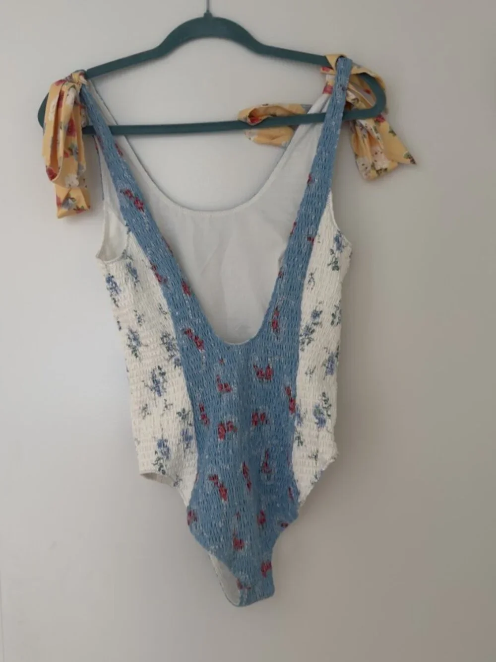 NWOT LoveShackFancy Smocked Patchwork Floral One-Piece Swimsuit S